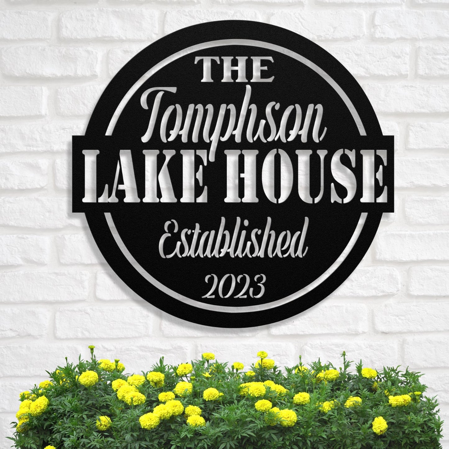 Personalized Metal Lake House Sign - The Thompson Lake House