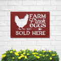 Personalized Metal Chicken Coop Sign - Farm Fresh Eggs