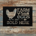 Personalized Metal Chicken Coop Sign - Farm Fresh Eggs