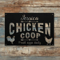 Personalized Metal Chicken Coop Sign - Jessica Coop