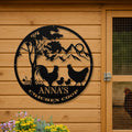 Personalized Metal Chicken Coop Sign - Roosters and Chickens