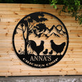 Personalized Metal Chicken Coop Sign - Roosters and Chickens