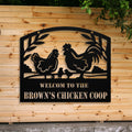 Personalized Metal Chicken Coop Sign - Welcome To The Brown's Chicken Coop