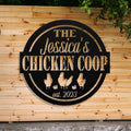 Personalized Metal Chicken Coop Sign - Jessica's Coop #1