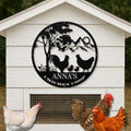 Personalized Metal Chicken Coop Sign - Roosters and Chickens