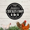 Personalized Metal Chicken Coop Sign - Jessica's Coop #1