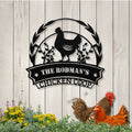 Personalized Metal Chicken Coop Sign - The Rodman's Coop