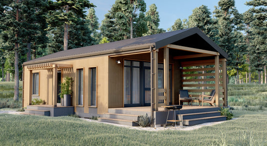 Modern Cabin with Porch Architectural Plans and Blueprints, Instant PDF Downloads