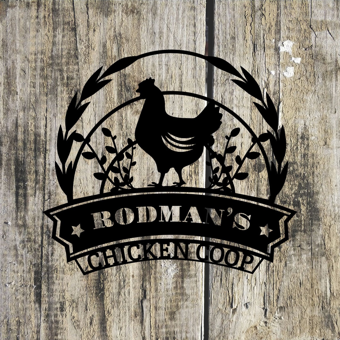 Personalized Metal Chicken Coop Sign
