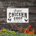Personalized Metal Chicken Coop Sign - Jessica Coop