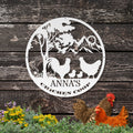 Personalized Metal Chicken Coop Sign - Roosters and Chickens