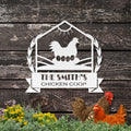 Personalized Metal Chicken Coop Sign -The Smith's Coop