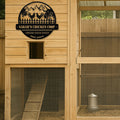Personalized Metal Chicken Coop Sign - Roosters On The Fence