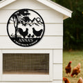 Personalized Metal Chicken Coop Sign - Roosters and Chickens