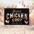 Personalized Metal Chicken Coop Sign - Jessica Coop
