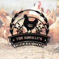 Personalized Metal Chicken Coop Sign - The Rodman's Coop