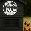 Personalized Metal Chicken Coop Sign - Roosters and Chickens