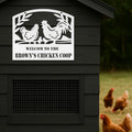 Personalized Metal Chicken Coop Sign - Welcome To The Brown's Chicken Coop