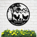 Personalized Metal Chicken Coop Sign - Roosters and Chickens