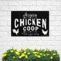 Personalized Metal Chicken Coop Sign - Jessica Coop