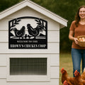 Personalized Metal Chicken Coop Sign - Welcome To The Brown's Chicken Coop