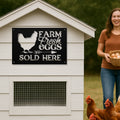 Personalized Metal Chicken Coop Sign - Farm Fresh Eggs