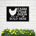 Personalized Metal Chicken Coop Sign - Farm Fresh Eggs