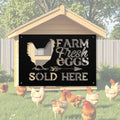 Personalized Metal Chicken Coop Sign - Farm Fresh Eggs