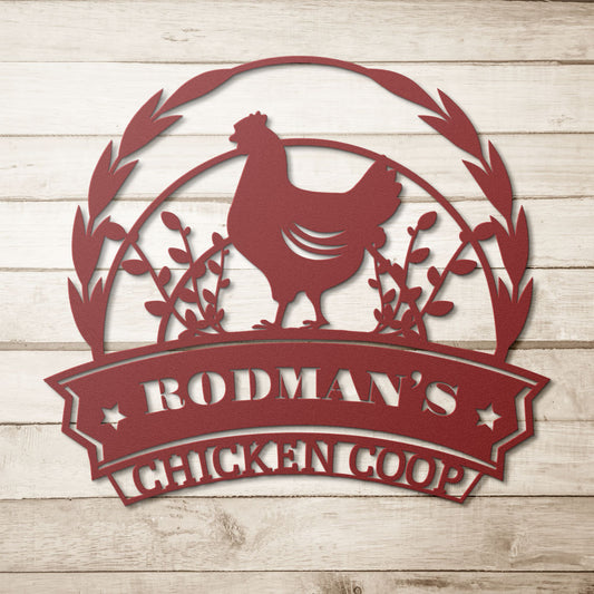 Personalized Metal Chicken Coop Sign