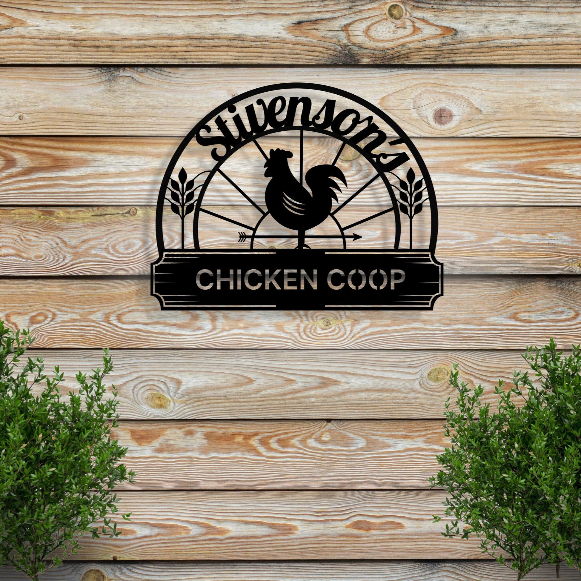 metal chicken coop sign rooster 