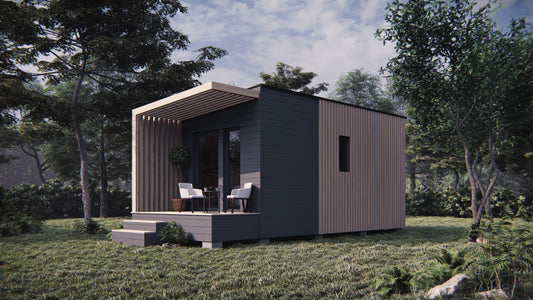 Modern Tiny House with Small Deck Architectural Plans, Instant PDF Downloads