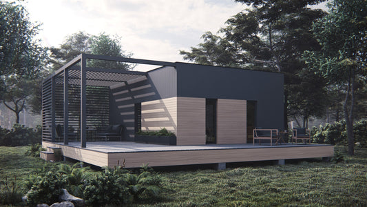 40x30' Modern Cabin With Large Deck Around Architectural Plans, Instant PDF Downloads