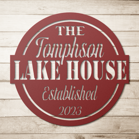 Personalized Metal Lake House Sign - The Thompson Lake House