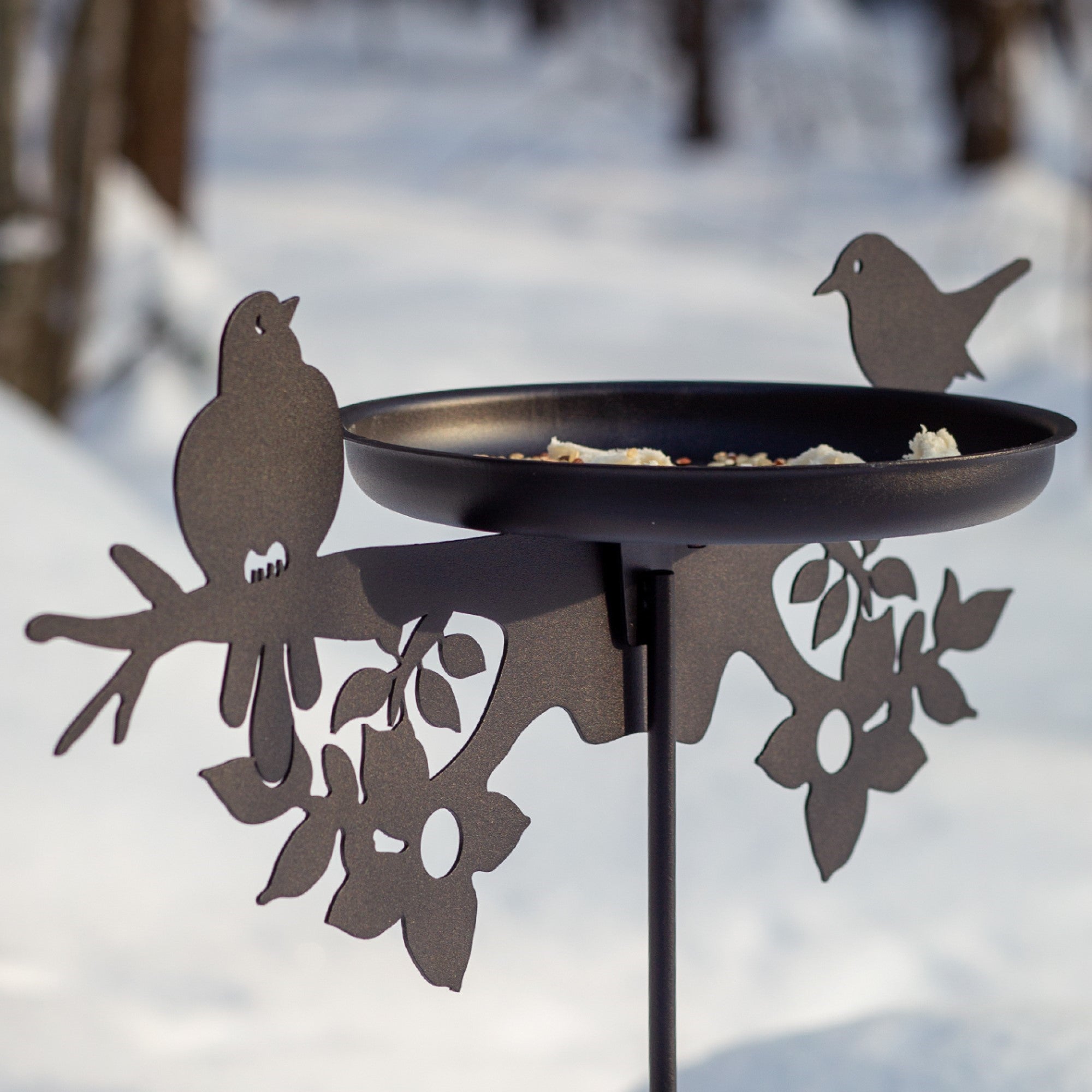 MOODBLESK ™ GARDEN METAL BIRD FEEDER ON STAKE