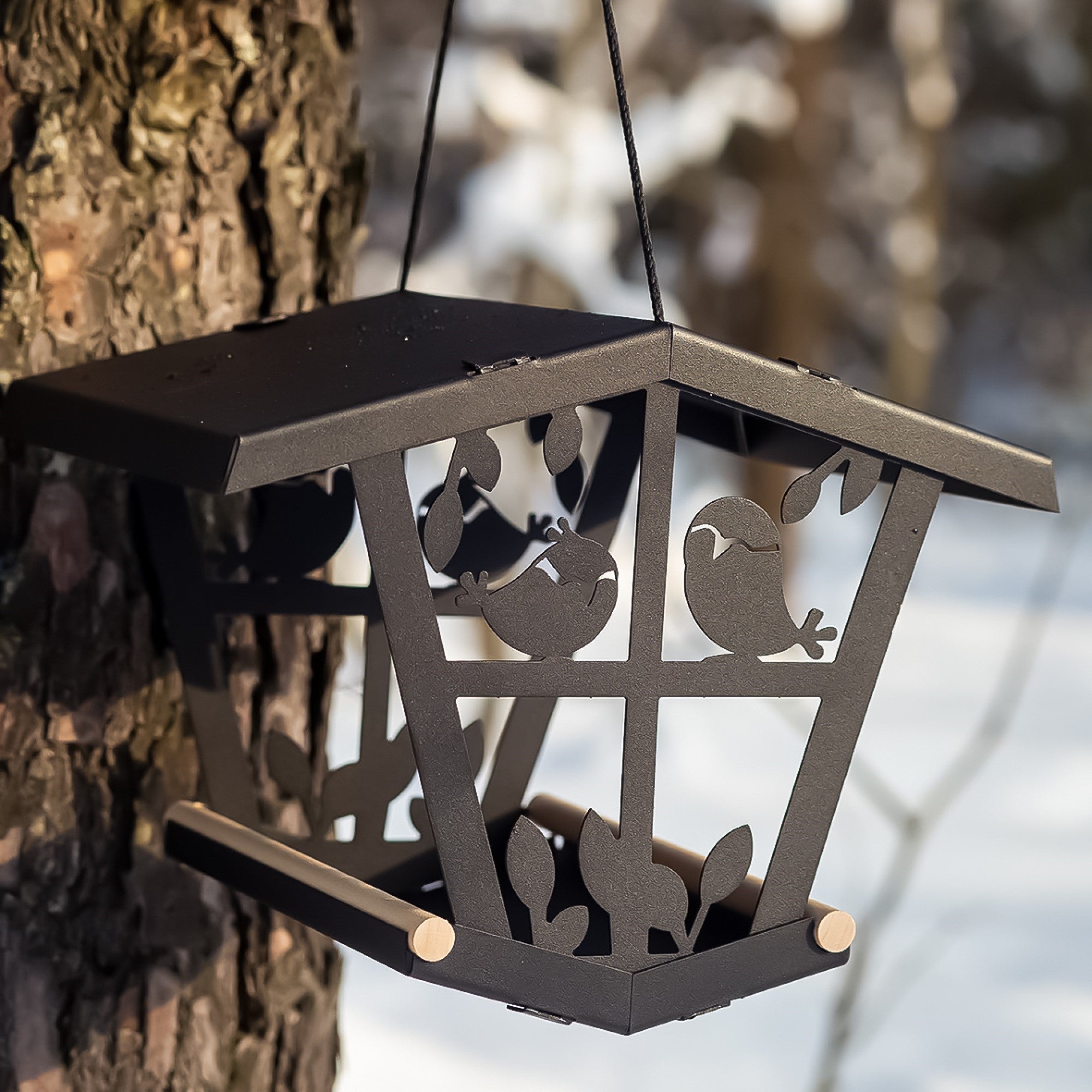 MOODBLESK ™ RUSTIC HANGING METAL BIRD FEEDER