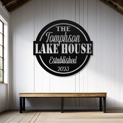 Personalized Metal Lake House Sign - The Thompson Lake House