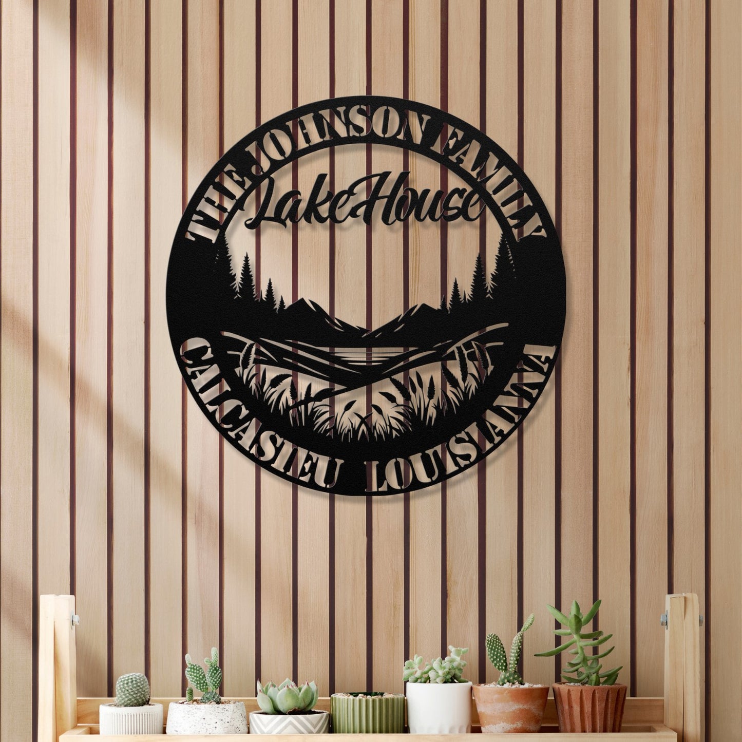 Personalized Metal Lake House Sign - Louisiana Lake House