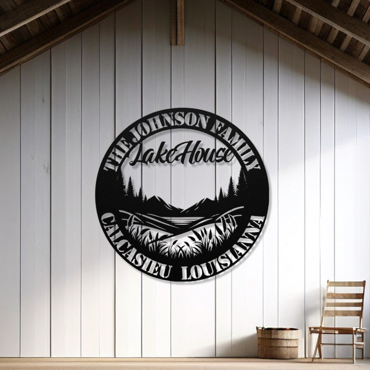 Personalized Metal Lake House Sign - Louisiana Lake House
