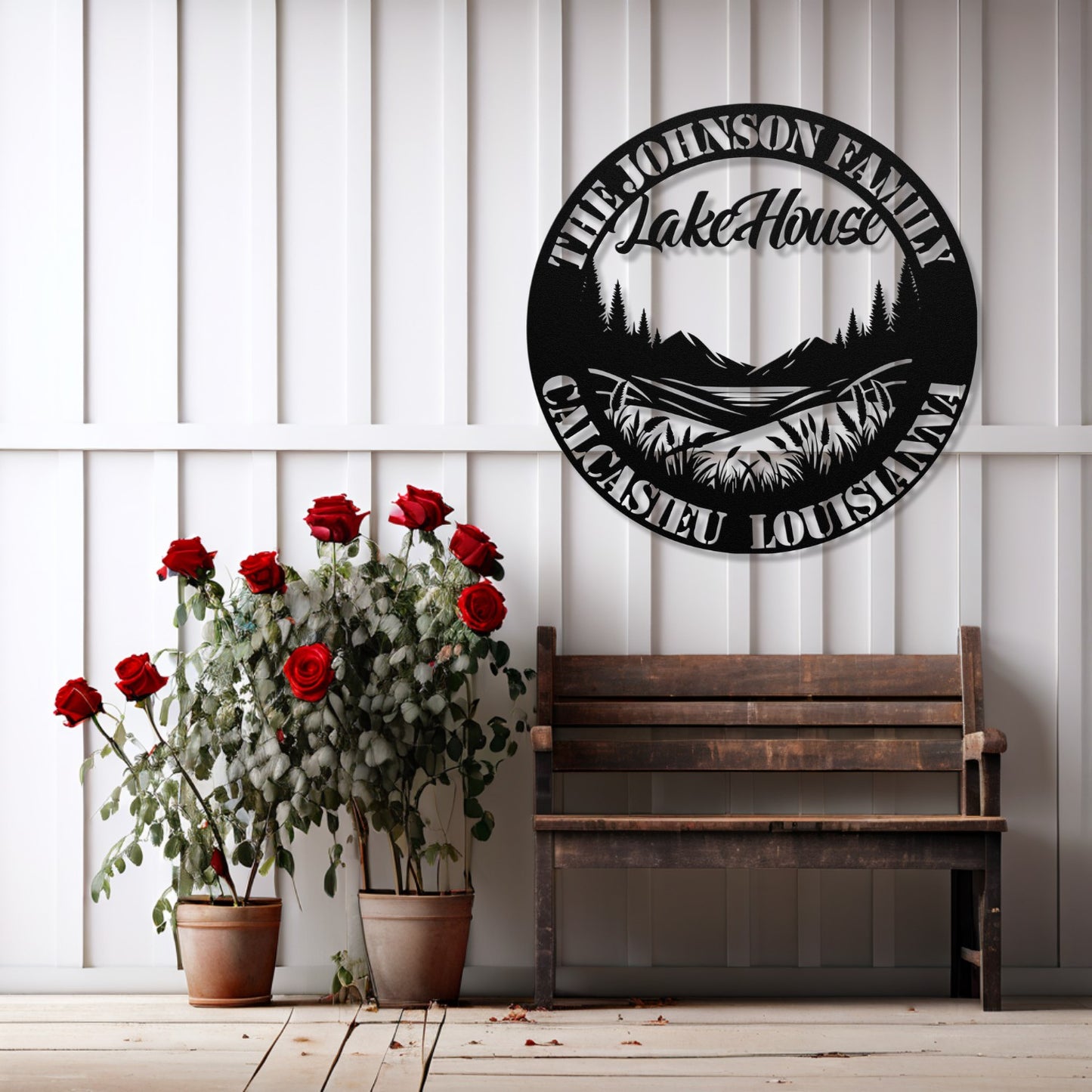 Personalized Metal Lake House Sign - Louisiana Lake House