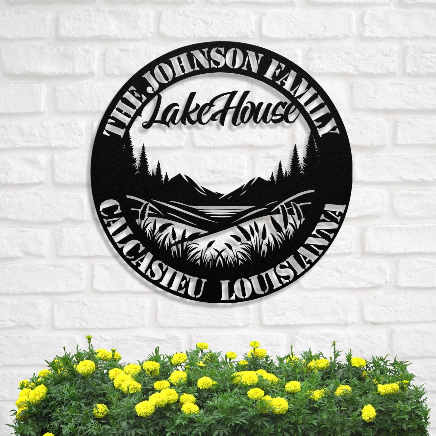 Personalized Metal Lake House Sign - Louisiana Lake House