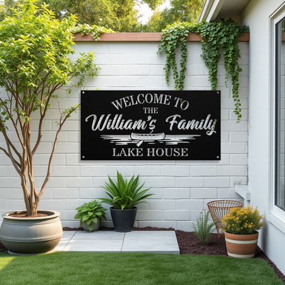 Personalized Metal Lake House Sign - Welcome To The Lake House
